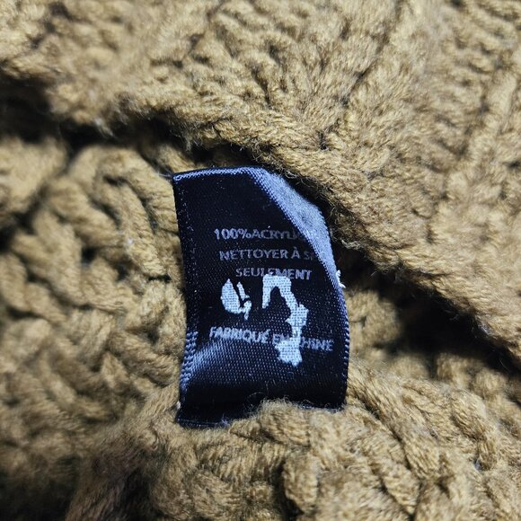 JOA olive-brown-green chunky knit braided rope accent knit sweater - Picture 10 of 13